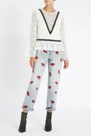 NWT Sass & Bide Ivory Lace 'Rose Story' Top - XS/Extra Small