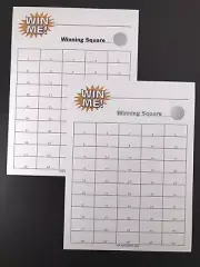 2 Count 50 Square SCRATCH OFF Raffle Board Fund Raiser Winning Gambling Squares