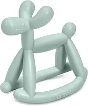 Miraloop Teething Toy for Baby 0-6, 12, 18 Months Infant, Jellydog Never Drop Food Grade Silicone Rocking Teether, Prevent Choking & Odorless, Less Dust and Hair Adhesion, Baby Gift, Mint Green