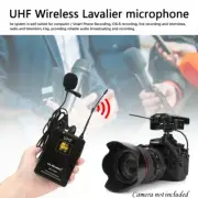 Professional UHF Wireless Lavalier Microphone System for DSLR Camera Smart Phone