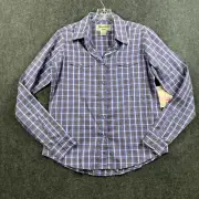 Wranger Wrancher Shirt Women's Small Purple Plaid Silver Pearl Snap Buttons