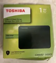 Toshiba Canvio Basics 1TB, External, 5400RPM, 2.5 inch Hard Drive New In Box
