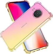 [SEAHAI] Colour Gradient Ultra Thin TPU Case for Nokia X10 / X20, Colourful Transparent Soft Silicone Bumper Shockproof Protective Cover, Pink/Gold