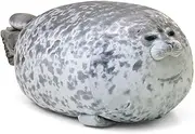 Chubby Blob Seal Pillow Stuffed Cotton Plush Animal Toy Cute Ocean Pillow (A-Gray, Medium(17.3 in))