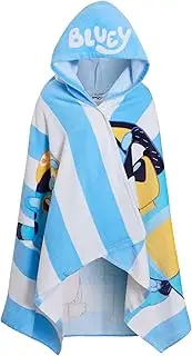 Bluey Hooded Towel Boys Girls Poncho 100% Cotton Kids Beach Towel Bath Towel Swimming Wrap Changing Robe