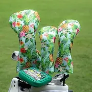 Golf Club Head Covers 3 Pack for Drivers, Fairway Woods, and Hybrids, Waterproof Cloth Head Covers with Interchangeable No. Tags Fits Callaway, Tiltiest, Taylormade, Cobra, Ping etc.