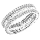 6 MM 100% Natural Round & Baguette Diamonds Full Eternity Ring in 18K White Gold