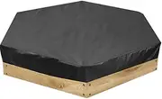 Sand Pit Cover Waterproof Sandbox Cover Dust-Proof Hexagonal Sandpit Cover for Outdoor(Black, 140 * 110 * 20cm) Sand Pit Cover