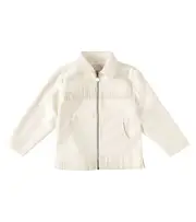 [Stella McCartney Kids] Stella McCartney Kids Fringed faux leather jacket Y 4 white