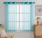 Short Sheer Curtains 45 inches Long with Grommet,Lightweight Voile Sheer