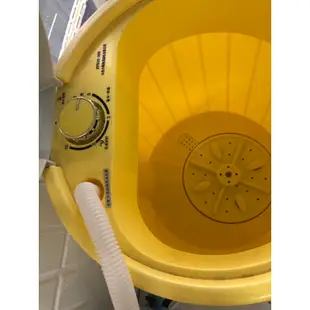 二手 小鴨牌黃色迷你洗衣機 3.5公斤 租屋好用 附變壓器