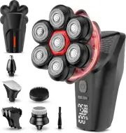 Head Shavers Bald Men 5-In-1 Magnetic Electric Razor Grooming Kit 7D Head Charge