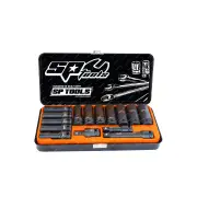SP Tools 15Pcs 1/2" Drive Deep Impact Socket Set - 6 Point Metric Cr-Mo Steel
