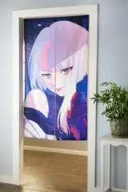 Cyberpunk Edgerunners Lucy Japanese Door Curtain | Cyberpunk 2077 | 58"H x 34"W
