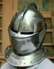 Medieval Close Helmet Battle Ready Knight Armor Helmet 18 Gauge