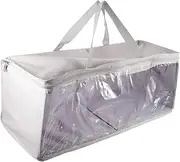 Baluue 1Pc Baseball Hat Storage Bag Portable Household Storage Bag with Window Capacity for Clothes Sundries Easy to Carry for Home Storage Travel Light Grey