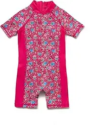 [ADAVERANO] Baby Girls Sunsuits UPF 50+ One Piece S/S Swimsuits with Sun Hat