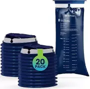 FifthPulse Disposable Navy Blue Emesis Bags - Pack of 20 Barf Bags for Kids and