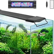 Lominie LED Aquarium Lights Planted Tank Freshwater Light，Full Spectrum 15W LED Fish Tank Light with Timer Controller for 28-44CM Fish Tank with Bracket,IP67 Waterproof (, 15W/27CM)