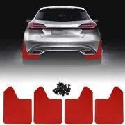 General Purpose Mud Flap Guard All Weather Splash Proof Resistant Set of 4 Red