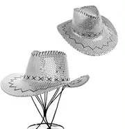Party HAT Cowboy Sequin Silver