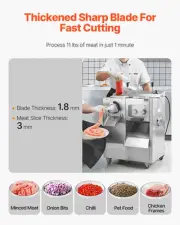 Commercial Electric Meat Grinder & Slicer - 6.35 kg/min, Sausage Maker