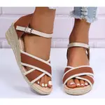 坡跟麻繩涼拖鞋WEDGE SANDALS FOR WOMEN SHOES SUMMER SLIPPERS