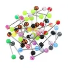 2x30 Pieces Stainless Steel Tongue Bar Nipple Barbell Cartilage Piercing Ring