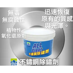 【多益得】ALL Clean不鏽鋼亮光保養劑250ml+不鏽鋼除鏽劑250g/