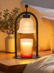 Candle Warmer Lamp with Timer, Electric Candle Warmer Lamp with 2 Bulbs for J...