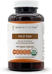 Secrets of the Tribe Wild Yam Capsules 1200 mg Responsibly farmed Wild Yam (Dioscorea Villosa) Dried Root, Hormone Support Supplement (120 Capsules)