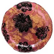 PAPILLON Set/4 Glass Salad Plates Rose/Gold/Black