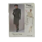 Uncut 1987 Vogue Oscar de la Renta Suit Sewing Pattern 8 #1841