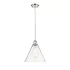 Innovations Ballston Cone 1 Light 12" Mini Pendant, PN/Seed - 516-1P-PN-GBC-124