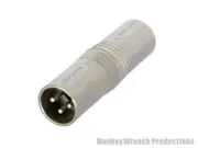 Neutrik NA3MM 3-Pin XLR Male to 3-Pin XLR Male Gender Adapter