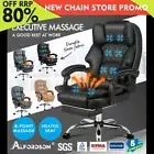 ALFORDSON Massage Office Chair Heated Seat Executive Gaming Computer Recliner