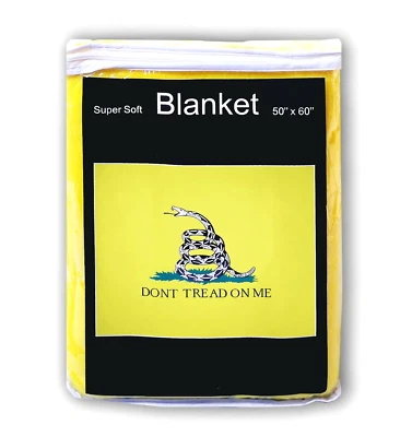 DON'T TREAD ON ME Gadsden Flag Fleece Blanket 50"x60" Soft Travel Throw Cover