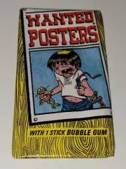 1975 WANTED POSTERS Topps UNOPENED Sealed NICE WAX CARD POSTER PACK & GUM Wacky