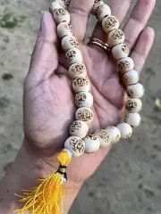1 piece 12 mm Kadamb Wood Pocket Mala 27+1 Guru Bead, Shri Ram Vaishnav Iskcon