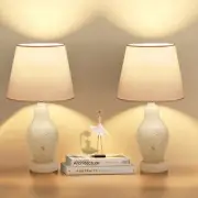 Table Lamps for Bedroom Set of 2, 14" Small Bedside Nightstand Lamp, Wine Bot...