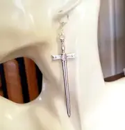 Mens Sword Earring Mens Earring Medieval Sword Mens Jewelry Knights Templar