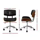 Artiss Wooden Office Chair PU Seat Black Brown