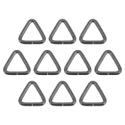 10 Pcs Metal Triangle Ring Buckle, 1" Belt Fastener Connectors, Dark Grey