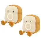 Soft Plush Toast LED Digital Alarm Clock Bedroom Bedside Night Light Alarm Clock