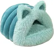 Covered Dog Bed, Covered Cat Bed, Plush Cat Cave with Cat Ears Warm Hooded Cat Bed - Indoor Cat Bed, Cats, Small Tagl Dogs