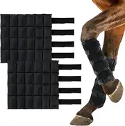 Horse Leg Wraps Set of 2, Horse Ice Leg Boots Perfect for Equestrian Training& Daily Use, Comfortable and Premium Support for Injury Recovery to Fit for All Horses(Black & Blue, 2Pack)