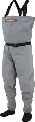Breathable Waterproof Stockingfoot Fishing Chest Wader for Fishing, Large, Gray