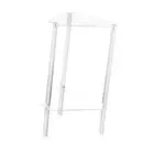 Acrylic Table Bedside Cabinet for Small Space 2 Tier Easy Assembly End Table for