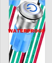 Marine 12V 16mm 5/8" 5A Mini Waterproof Locking SPST Push Button Switch