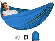 Camp Hammock - Outside Backpacking Hammock Camping Accessories | Portable Double & Single Outdoor Gear with 2 Tree Straps, Travel Accessories for Hiking Backpacking